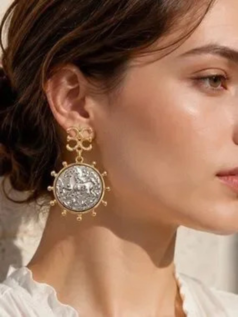 Gilded Heritage Medallion Luxe Earrings